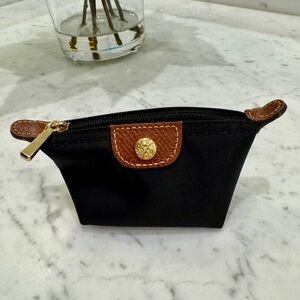 Authentic Longchamp Le Pliage Small Pouch / Mini Cosmetic Case – Black & Brown